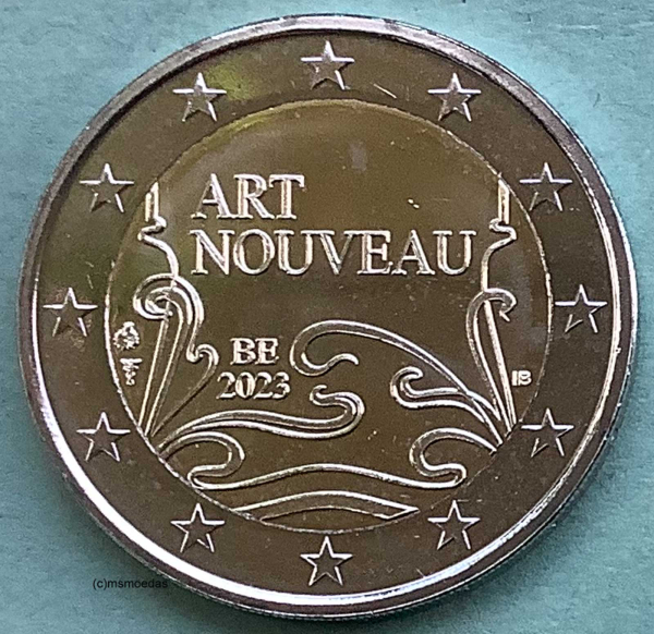 Belgien 2 Euro Gedenkmünze 2023 Jugendstil