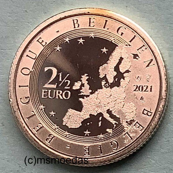 Belgien 2,50 Euro Sondermünze 2021 UEFA Fußball-Europameisterschaft 2020