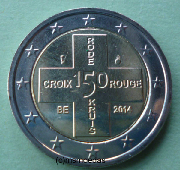 Belgien 2 Euro CoinCard 2014 Rotes Kreuz Gedenkmünze (franz.)