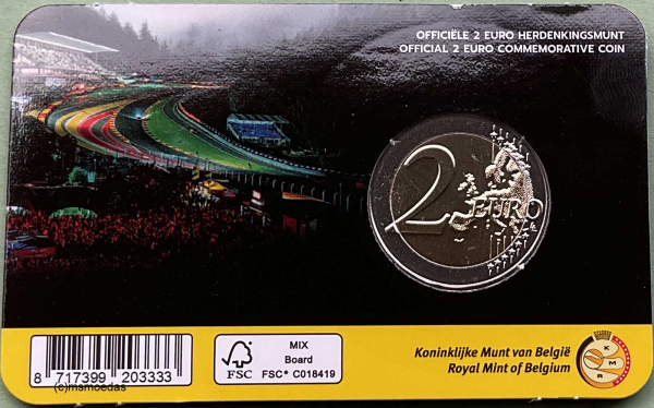Belgien 2 Euro CoinCard 2025 Spa-Francorchamps Gedenkmünze (franz.)