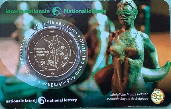 Belgien 2 Euro CoinCard 2025 Nationallotterie Gedenkmünze (franz.)