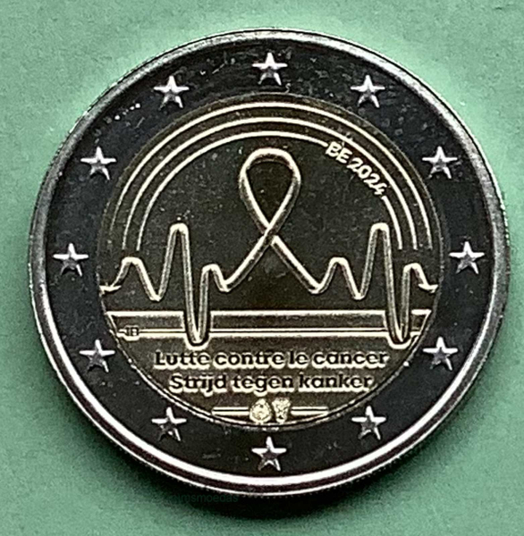 Belgien 2 Euro CoinCard 2024 Krebs Gedenkmünze (niederl.)