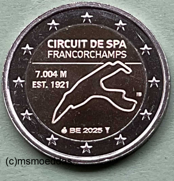 Belgien 2 Euro CoinCard 2025 Spa-Francorchamps Gedenkmünze (niederl.)