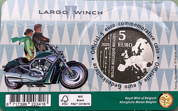 Belgien 5 Euro CoinCard 2025 Largo Winch Sondermünze coloriert