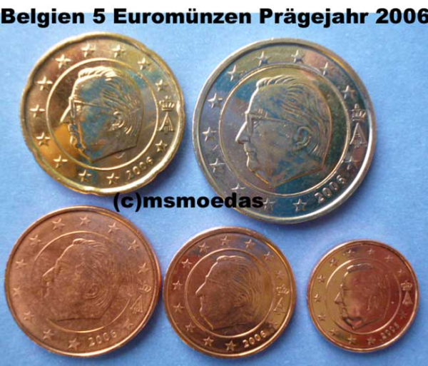Belgien Euro KMS (klein) 2006 (1 Cent, 2 Cent, 5 Cent, 20 Cent, 2 Euro)