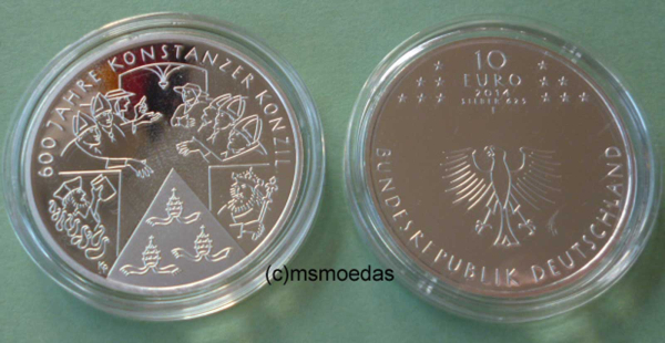 Deutschland 10 Euro Silber Sondermünze 2014 Konstanzer Konzil PP