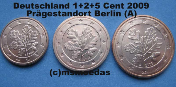 Deutschland 1+2+5 Euro-Cent 2009 (A) Berlin