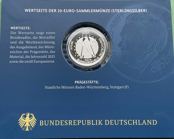Deutschland 20 Euro Silber Sondermünze 2025 Müttergenesungswerk PP