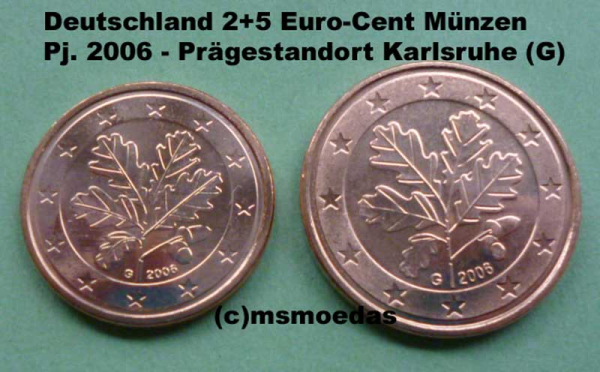 Deutschland 2+5 Euro-Cent 2006 (G) Karlsruhe
