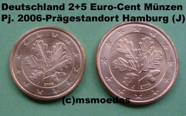 Deutschland 2+5 Euro-Cent 2006 (J) Hamburg