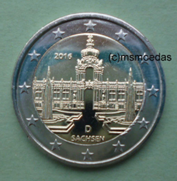 Deutschland 2 Euro Gedenkmünze 2016 Sachsen (G) Karlsruhe