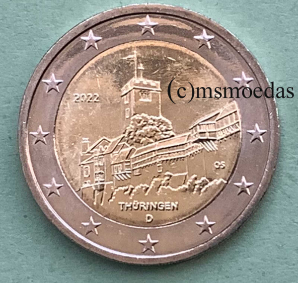 Deutschland 2 Euro Gedenkmünze 2022 Thüringen Wartburg (G)