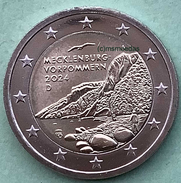 Deutschland 2 Euro Rolle Gedenkmünzen 2024 Mecklenburg-Vorpommern Königsstuhl (D) München
