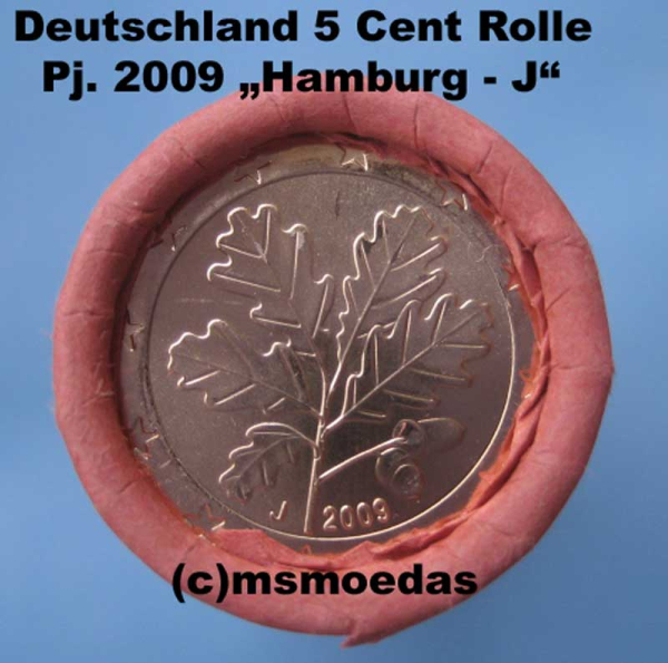 Deutschland 5 Cent Rolle 2009 (J) Hamburg (blind)