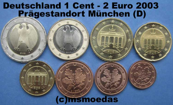 Deutschland Euro KMS (1 Cent bis 2 Euro) 2003 D (München)