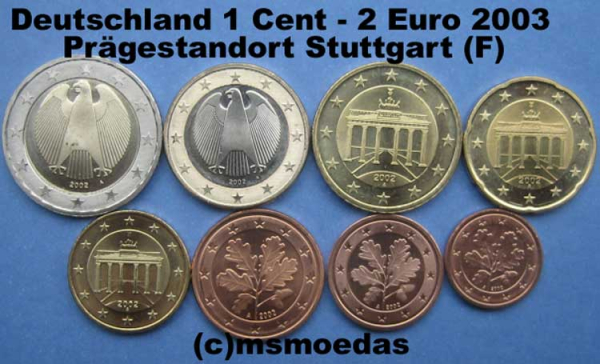 Deutschland Euro KMS (1 Cent bis 2 Euro) 2003 F (Stuttgart)