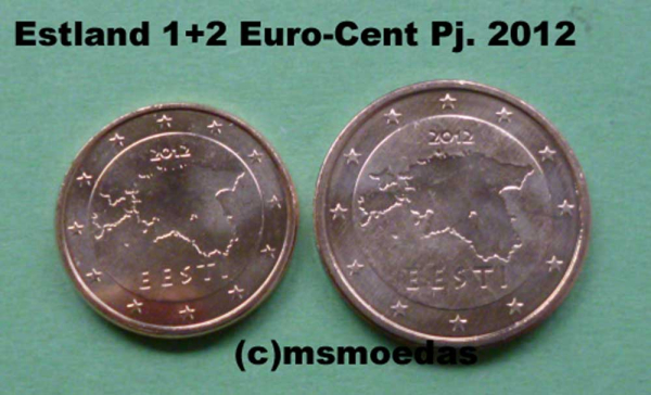 Estland 1+2 Cent Münzen 2012 Euromünzen