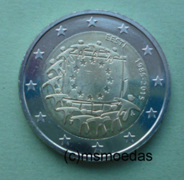 Estland 2 Euro Rolle Gedenkmünzen 2015 Europaflagge