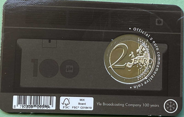 Finnland 2 Euro CoinCard 2026 Finnischer Rundfunk Yleisradio Gedenkmünze FI/SE