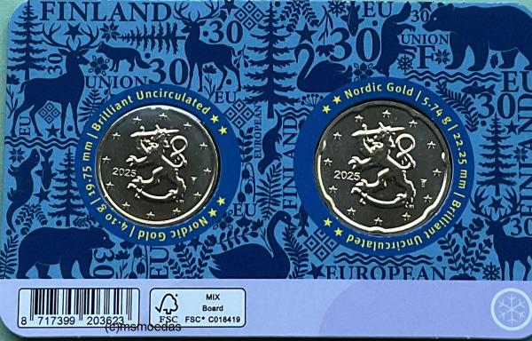Finnland 30 Cent CoinCard 2025 EU Mitgliedschaft