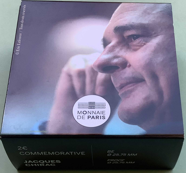 Frankreich 2 Euro Gedenkmünze 2022 Jacques Chirac Proof Etui