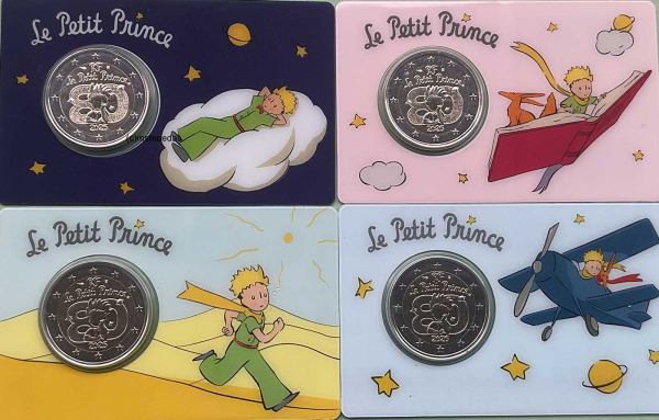 Frankreich alle 4 x 2 Euro CoinCard 2026 Der kleine Prinz Gedenkmünzen