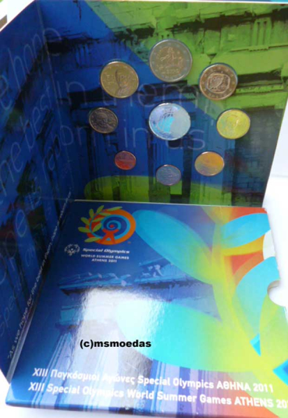 Griechenland Offizieller Kursmünzensatz 2011 (1 Cent bis 2 Euro + 10 Euro) Acropolis Stempelglanz