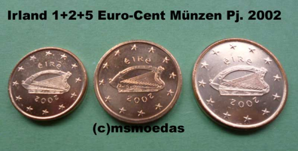 Irland 1+2+5 Euro-Cent 2002