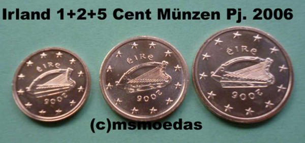 Irland 1+2+5 Euro-Cent 2006