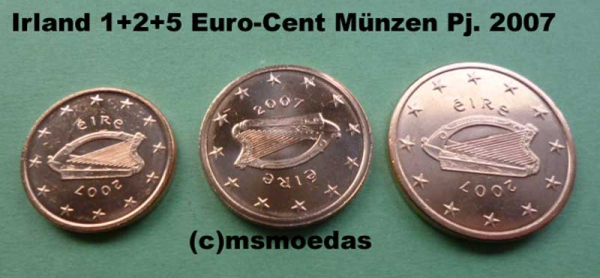 Irland 1+2+5 Euro-Cent 2007