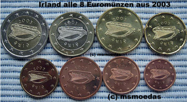 Irland Euro KMS 2003 (1 Cent bis 2 Euro)