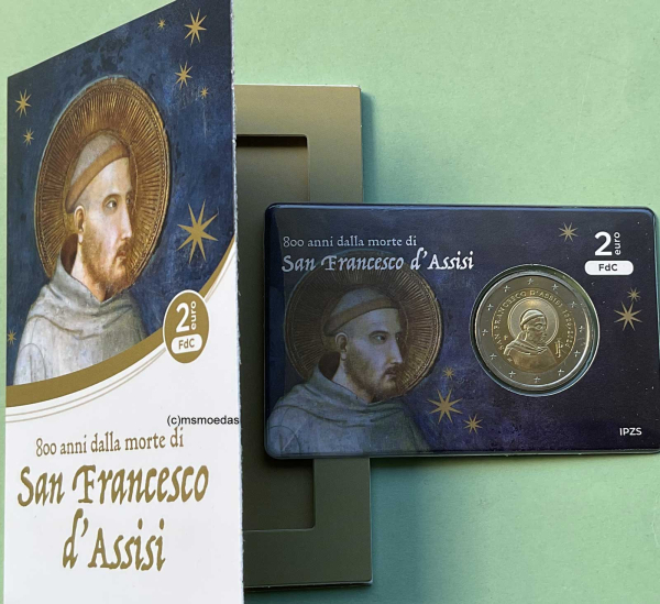 Italien 2 Euro CoinCard 2026 Franz von Assisi Gedenkmünze FDC