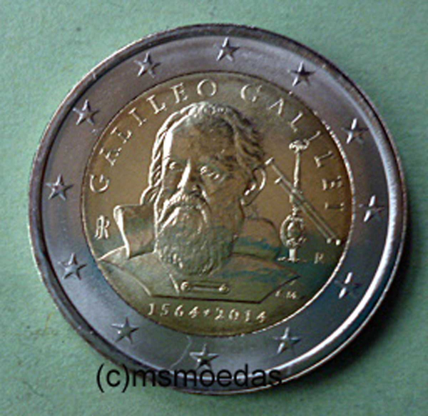 Italien 2 Euro Gedenkmünze 2014 Galileo Galilei