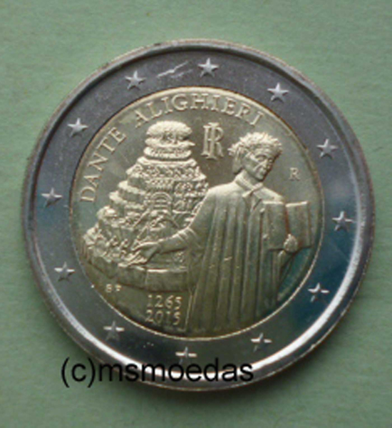 Italien 2 Euro Gedenkmünze 2015 Dante Alighieri