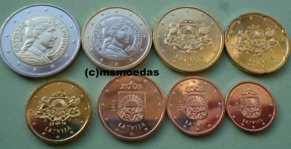 Lettland Euro KMS 2020 (1 Cent bis 2 Euro)