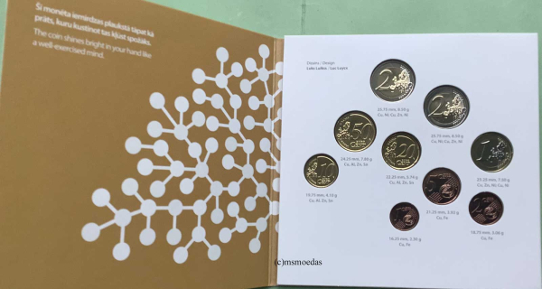 Lettland Offizieller Kursmünzensatz 2022 (1 Cent bis 2 Euro + 2 Euro Gedenkmünze)