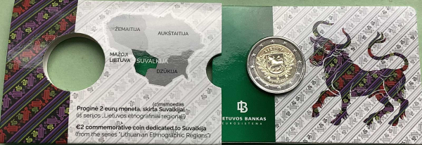 Litauen 2 Euro CoinCard 2022 Region Suvalkija Gedenkmünze