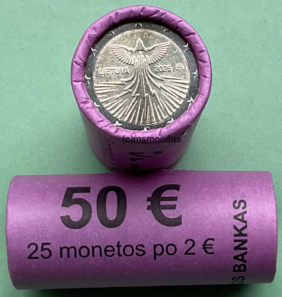 Litauen 2 Euro Rolle Gedenkmünzen 2026 Energieunabhängigkeit