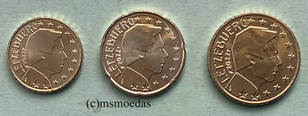 Luxemburg 10+20+50 Euro-Cent Münzen 2022