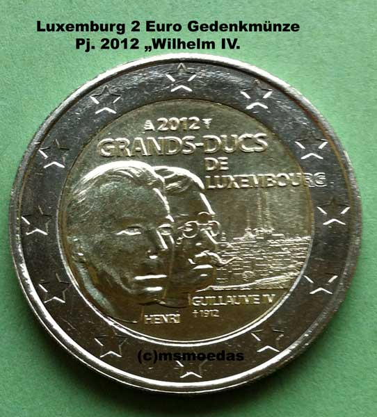 Luxemburg 2 Euro CoinCard 2012 Wilhelm IV