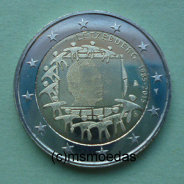 Luxemburg 2 Euro Gedenkmünze 2015 Europaflagge