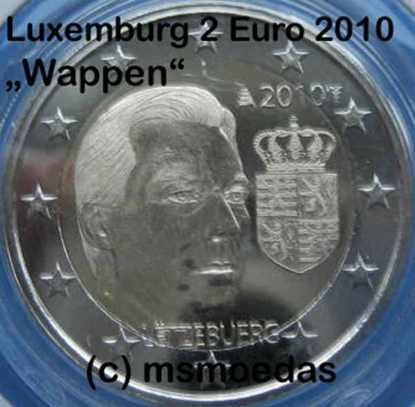 Luxemburg 2 Euro CoinCard 2010 Wappen