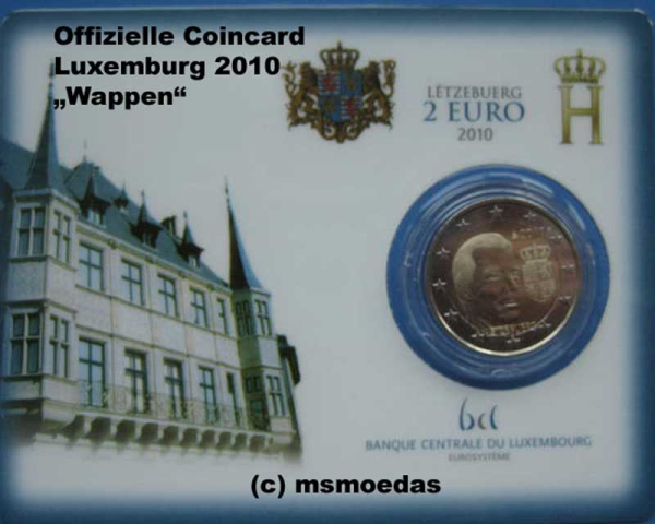 Luxemburg 2 Euro CoinCard 2010 Wappen