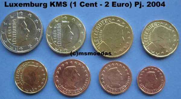 Luxemburg Euro KMS 2004 (1 Cent bis 2 Euro)