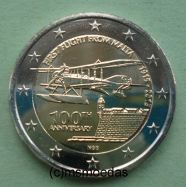 Malta 2 Euro Gedenkmünze 2015 Erstflug