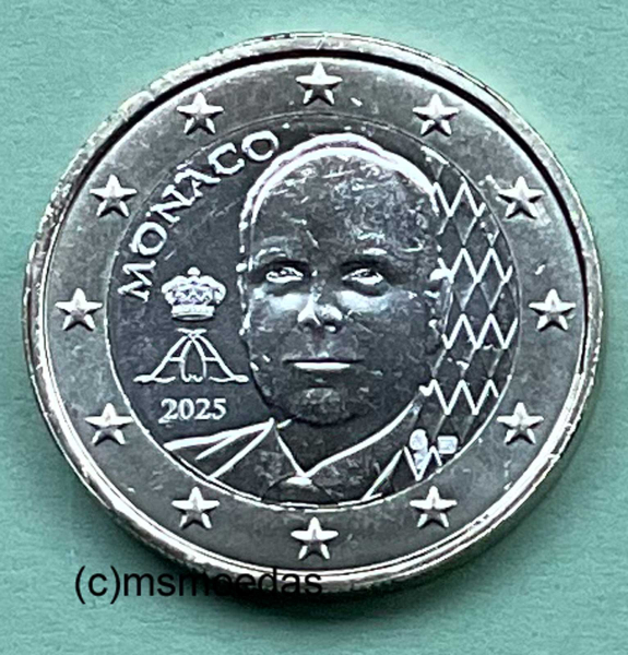 Monaco 1 Euro 2025 Fürst Albert II. - neues Motiv