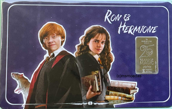 Niederlande 2026 Harry Potter 1 Gramm Silberbarren in Münzkarte Ron & Hermine