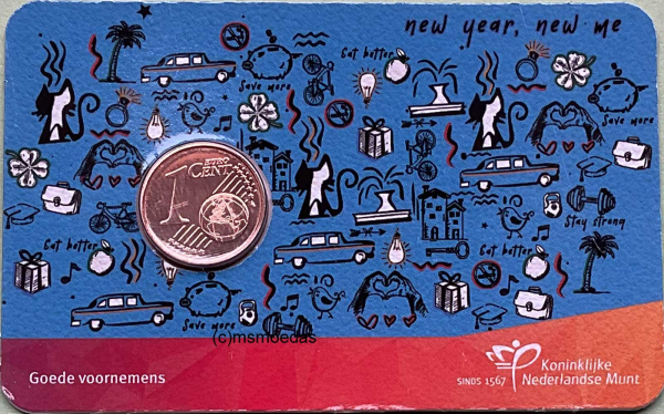 Niederlande 1 Cent CoinCard 2026 Neujahrsvorsätze