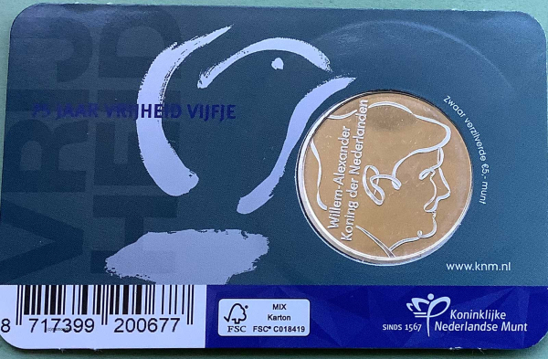 Niederlande 5 Euro CoinCard 2020 Freiheit Sondermünze