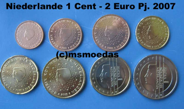 Niederlande Euro KMS 2007 (1 Cent bis 2 Euro)